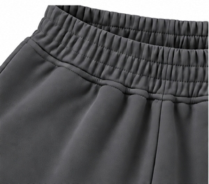Shorts Deportivos para Mujer, Cintura Alta, Elásticos, Tejido de Poliéster de Secado Rápido, Bolsillos, Logotipo en la Pierna Derecha, Color Sólido - Product Image 5