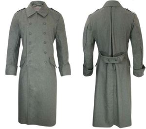 Manteau long en laine pour homme, coupe ajustée, double boutonnage, reproduction du manteau allemand M40 de la Seconde Guerre mondiale - Product Image 2