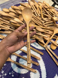 Personalized Luxury Wooden Multi-Spoon Set with Long Handle Custom Logo Laser Engraved Food Grade Safe Wedding Favor - Product Image 3