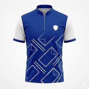 Chemise à manches courtes zippée en tricot solide, personnalisée, sublimation, respirante, séchage rapide, 100% polyester, logo personnalisé pour homme - Product Image 4