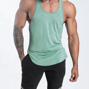 Camiseta de tirantes para gimnasio OEM para hombre, ajustada, para fitness, entrenamiento, diseño personalizado, de elastano - Product Image 2