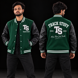 <b>Track</b> Stuff Custom <b>Mens</b> Varsity Letterman <b>Jacket</b> Wool Cotton Stand Collar Custom Embroidered Logo Front Streetwear Winter - Product Image 4