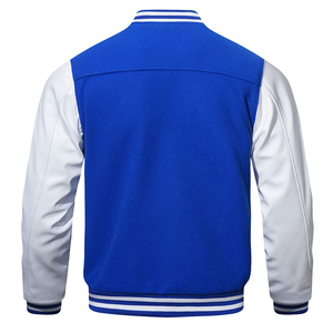 Custom Logo Outdoor Jackets OEM Customized Design Leather Fabric <b>Covered</b> <b>Buttons</b> Varsity Jackets For Men's - Product Image 4