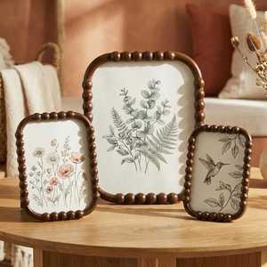 Wholesale Walnut <b>Wooden</b> Photo <b>Frame</b> Brown Carved <b>Wooden</b> <b>Picture</b> <b>Frame</b> Rustic Birds Wall Art Farmhouse Art - Product Image 5