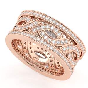 Bague de mariage éternelle en or blanc pour femme, sertie de diamants de laboratoire taille ronde, élégante et lourde - Product Image 5