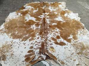 Genuine Cow Skin Leather Full Pelt Hair On Brown White Animal Pattern One Whole Leather - Product Image 3