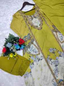 Accesorios de Moda, Traje Salwar Étnico para Mujer, Diseño Indio-Pakistaní, Bordado, Crepé Natural, para Fiestas, Último Diseño - Product Image 3