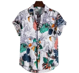 Chemises Homme Haut de Gamme 2026 à Imprimé Floral Manches Courtes – T-shirt Boutonné Confortable pour Fêtes Estivales et Plage - Product Image 1