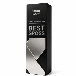 Trophée de golf de luxe de haute qualité, récompense en cristal haut de gamme, reconnaissance exécutive, cristal métallique plaqué or rose gravé sur mesure - Product Image 1
