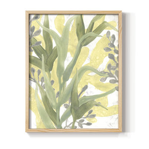 Décor d'océan encadré d'herbe de mer d'impression d'art de mur côtier en bois solide - Product Image 2