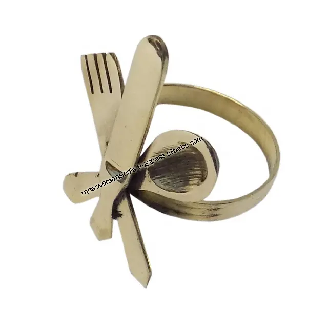 סכו"ם מתכת מפיות טבעת מחזיק זהב מצופה לחתונה ומסיבה שולחן קישוט