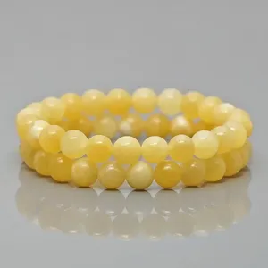 Natural Calcite 8mm Smooth Round AA Grade Gemstone Beads <b>Stretch</b> <b>Bracelet</b> Healing Jewelry Wholesale - Product Image 2