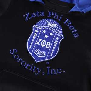 เสื้อฮู้ด Zeta Phi Beta สีดำ ปักลายเชนิลล์ เสื้อผ้าชมรมพี่น้องชาวกรีก สำหรับทุกเพศ ผลิตจากผ้าฝ้ายพรีเมียม - Product Image 3