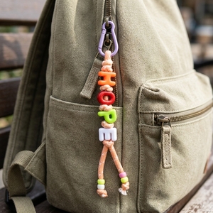 Breloques de sac en cordon tressé avec perles lettres HOPE faites à la main, porte-clés, pendentifs de fermeture éclair pour sac à dos et sac à main, accessoires mignons et esthétiques, articles cadeaux - Product Image 6