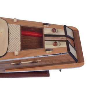 เรือเร็วขนาดเล็กแบบจำลอง งานฝีมือไม้ซีดาร์ ทาสีตกแต่งบ้านสไตล์ทะเล ของขวัญทางทะเล ขนาด 40.64 ซม. - Product Image 6