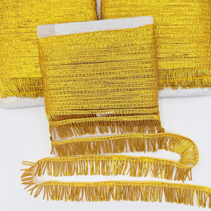 OEM Wholesale Custom Gold Bullion Wire Fringe Trim Metallic <b>Tassel</b> Eco-Friendly Woven Decorative Edging Garment <b>Curtains</b> - Product Image 5