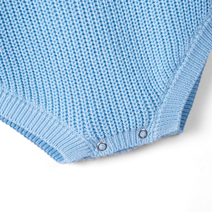 Combinaison pour bébé garçon écologique, 100% coton tricoté, couleur unie, boutons YKK, combinaison d'hiver pour nourrisson, OEM ODM, emballage personnalisé - Product Image 5