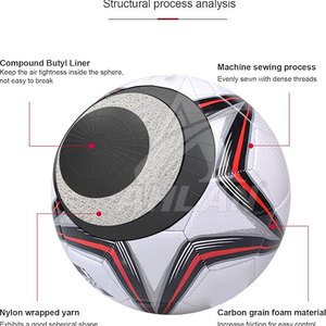 Balón de fútbol cosido a máquina de primera calidad para sesiones de entrenamiento y práctica en equipo con construcción duradera - Product Image 4
