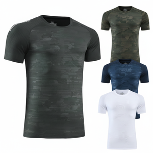 <b>Men's</b> Solid Jacquard Knitted Sporty Anti-Pilling Quick Dry Regular Fit Short Sleeve Fitness Sports T-shirts Summer Outdoor - Product Image 1