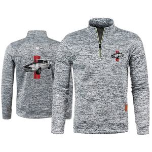 เสื้อมีฮู้ดฟอร์ดมัสแตงมีฮู้ดสำหรับผู้ชายเสื้อสเวตเตอร์ขนแกะแบบสวมหัวมีซิปครึ่งตัว S-5XL โลโก้รถคลาสสิก50ปีสำหรับวัยรุ่น - Product Image 5