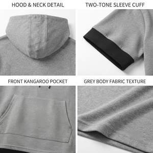 Men's Casual Short Sleeve Pullover <b>Hoodie</b> Comfortable <b>Lightweight</b> Hooded Streetwear Activewear Basic Cotton Blended Men <b>Hoodies</b> - Product Image 6