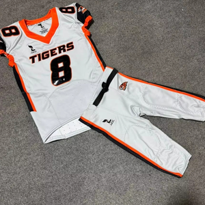 Ventes en gros de maillots de football américain de haute qualité, uniformes à manches courtes, ensembles de football universitaire, confortables, élégants, service OEM - Product Image 2