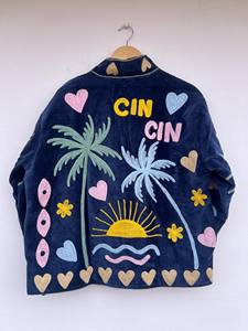 Chaqueta de Algodón Ecológica Reversible Acolchada Impermeable de Terciopelo Suzani de Talla Grande para Adolescentes y Mujeres |   Ropa de Playa para Invierno, Regalo - Product Image 2