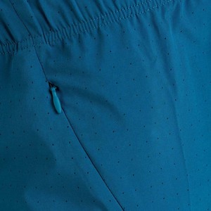 Shorts de boxe en maille bordeaux pour hommes, coupe ample, respirants, color block, athlétiques, avec motif palmier par transfert thermique - Product Image 5