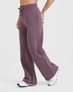 Wholesale Premium Quality Custom Winter Women's Straight Leg Joggers Terry Soft Fleece Cotton Eco-Friendly Breathable Quick Dry - Product Image 2