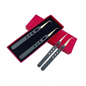 Pince à épiler de précision antistatique durable avec logo personnalisé, prise en main parfaite, pointe lisse, design élégant, qualité professionnelle supérieure - Product Image 1