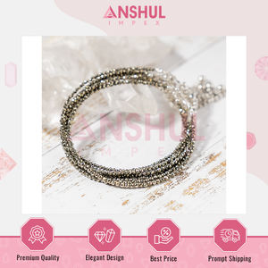 Joyería de Moda de Lujo, Tobillera Ajustable de Cristal de Pirita Facetada de 2 mm, Ligera, Versátil y de Alta Calidad - Product Image 3