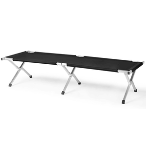 เตียงสนามพับได้สีดำแบบพกพาพร้อมกระเป๋าสำหรับการผจญภัยกลางแจ้ง - Product Image 3