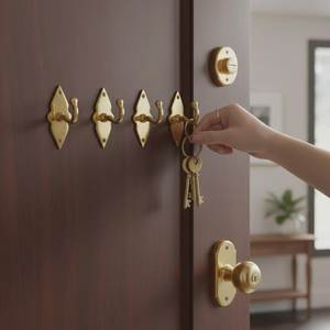 Decorative Brass <b>Wall</b> <b>Hooks</b> Stylish <b>Wall</b> Organizer For Clothes Towels <b>Keys</b> Bags Jackets Perfect Modern Interior Decoration Idea - Product Image 6