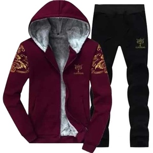Trendy Black Color Winter Warm Tracksuit With Custom Logo & Tracksuits For unisex Wear in Gym/ - Product Image 2
