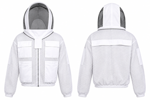 Beekeeping Jacket with Fencing Veil Ventilated <b>Bee</b> <b>Suit</b> Breathable Protective Mesh 3 Layer Sting Proof Beekeeper Jacket OEM - Product Image 2
