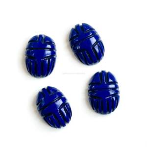 Cuentas de Piedra Natural de Lapislázuli Talladas a Mano de Alta Calidad, Escarabajo de 12MM, Abalorios y Figuritas para Fabricación de Joyas al por Mayor - Product Image 3