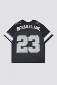 Maillot de football surdimensionné en strass pour femme, style Y2K, en maille, vente en gros, fabricant OEM - Product Image 2