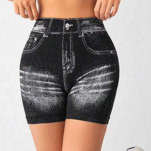 Shorts de mezclilla sexys de verano para mujer, de cintura alta, rasgados, con borlas y cordones, para fiesta de club - Product Image 1