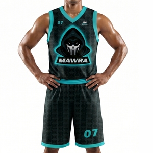 Maillot de basketball personnalisé en gros, sublimation, séchage rapide, grande taille, motif géométrique, 100 % polyester, uniforme de sport d'équipe - Product Image 1