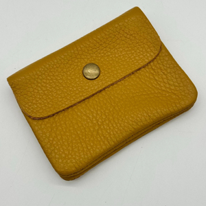 Orange Leather Coin Purse <b>Mini</b> Compact Snap Closure Unisex Wallet for Coins leather coin <b>pouch</b> <b>Mini</b> change <b>pouch</b> - Product Image 5
