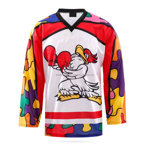 Vente en gros Chemise de ligue de hockey sur glace personnalisée Maillot de hockey sur glace pour hommes jeunes Maillot d'entraînement de compétition - Product Image 3