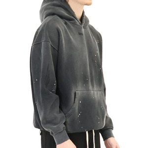 เสื้อฮู้ดวินเทจฟอกสีซีดแบบซันเฟด ผ้าฝ้าย 100% เฟรนช์เทอร์รี่เนื้อหนา เสื้อฮู้ดเปล่าคุณภาพสูง ผู้ผลิตเสื้อฮู้ดแบบ OEM และ ODM - Product Image 3