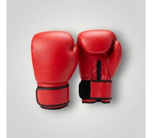 Gants de boxe en cuir rouge, fermeture à boucle, unisexes, équipement de protection pour l'entraînement en salle de sport - Product Image 1