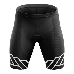 Pantalones Cortos de Ciclismo Negros para Hombre con Estampado Geométrico Blanco, Secado Rápido, Spandex, Poliéster, Ajuste Sin Costuras, Ropa Deportiva para Todas las Estaciones - Product Image 1