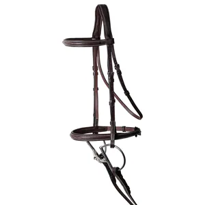 Brida de cuero genuino para caballo, cabezada y bocado para deportes ecuestres y carreras, directamente de fábrica. - Product Image 6