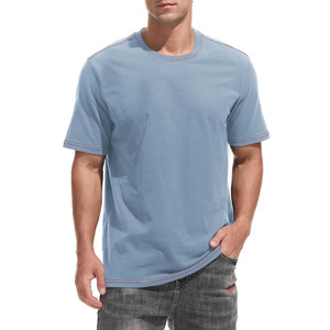 เสื้อยืดคอตตอนหวี 210GSM สำหรับผู้ชาย สไตล์สตรีทแวร์ หนานุ่ม สีพื้น ทรงโอเวอร์ไซส์ คอกลม แห้งเร็ว - Product Image 4