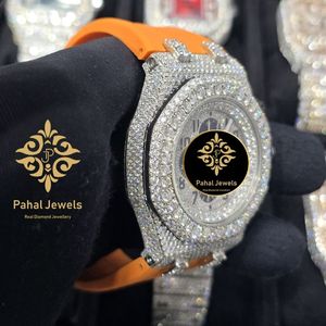 นาฬิกาข้อมือผู้ชาย Pahal Jewels รุ่นหรูหรา ทรงแปดเหลี่ยม ควอตซ์ ประดับเพชรที่ขอบตัวเรือน สายหนัง อะนาล็อก โครโนกราฟ ขนาด 43 มม. ตัวเรือนสแตนเลสสตีล - Product Image 2