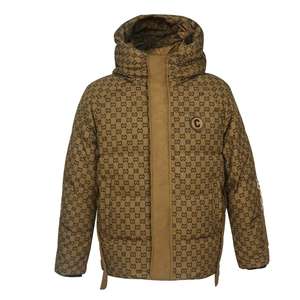 Veste matelassée avec logo appliqué, faible MOQ, style lettres imprimées, veste d'hiver à capuche, coupe-vent, veste d'extérieur, doudoune - Product Image 1