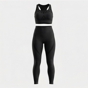 Vêtements de sport de qualité pour femmes, ensemble de yoga sans couture en deux pièces, vêtements de fitness, vêtements d'entraînement, vêtements de sport, équipement de sport - Product Image 1