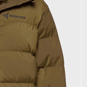 Daizen Star Men's Eco-friendly Fleece Hooded Puffer Jacket Windproof Casual Winter Wear Solid Color Zipper Closure 100% - Product Image 5